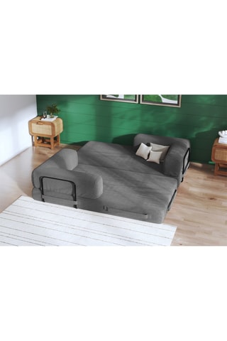 Canapé convertible Smart - Anthracite - 2 places - En tissu velours
