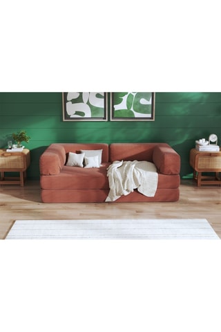 Canapé convertible Smart - Marron - 2 places - En tissu velours