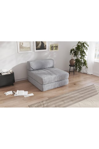 Chauffeuse convertible Smart - Gris - 1 place - En tissu velours