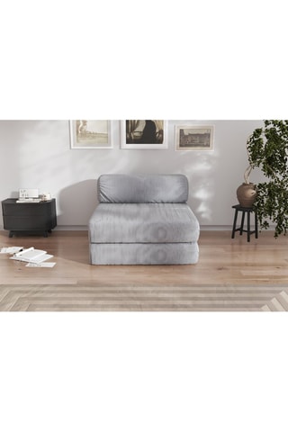 Chauffeuse convertible Smart - Gris - 1 place - En tissu velours