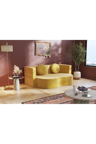 Canapé convertible Cloud - Jaune - 2 places - En tissu