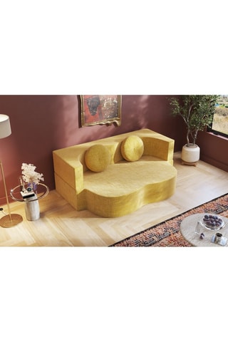 Canapé convertible Cloud - Jaune - 2 places - En tissu