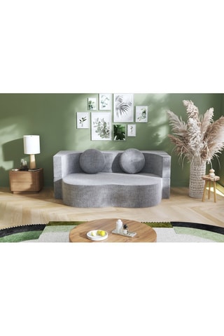 Canapé convertible Cloud - Gris - 2 places - En tissu