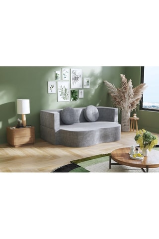 Canapé convertible Cloud - Gris - 2 places - En tissu