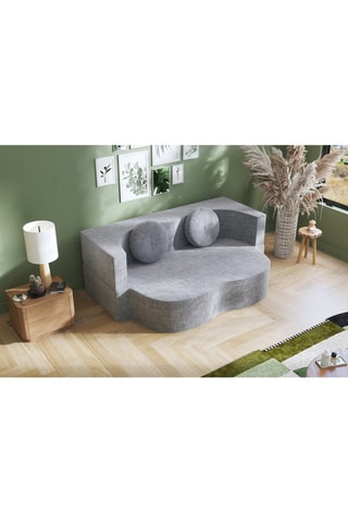 Canapé convertible Cloud - Gris - 2 places - En tissu