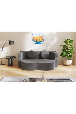 Canapé convertible Cloud - Anthracite - 2 places - En tissu