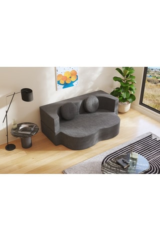 Canapé convertible Cloud - Anthracite - 2 places - En tissu