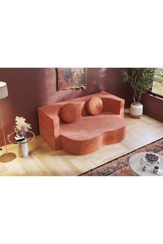 Canapé convertible Cloud - Orange - 2 places - En tissu