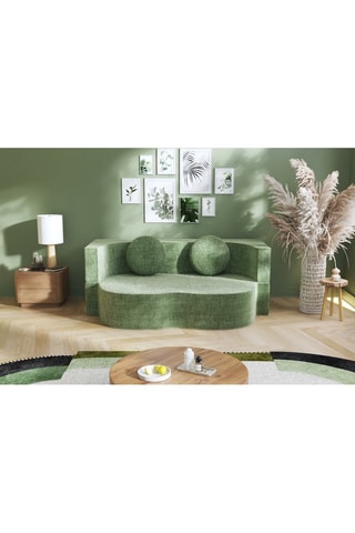 Canapé convertible Cloud - Vert - 2 places - En tissu