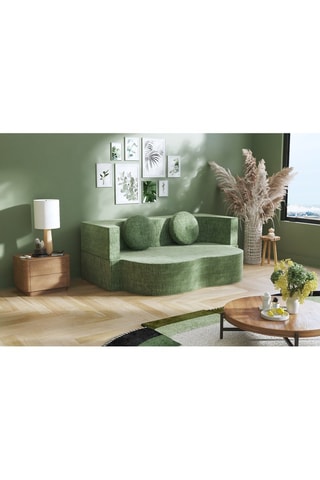 Canapé convertible Cloud - Vert - 2 places - En tissu