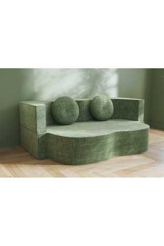 Canapé convertible Cloud - Vert - 2 places - En tissu