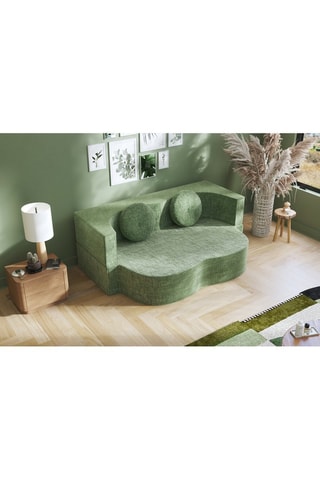 Canapé convertible Cloud - Vert - 2 places - En tissu