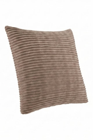Coussin - Taupe - 50 x 50 x 7 cm - Toucher velours côtelé