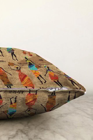 Coussin Son - 43 x 43 cm - Beige et rouge