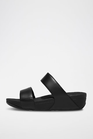 Mules compensées en cuir - Noir