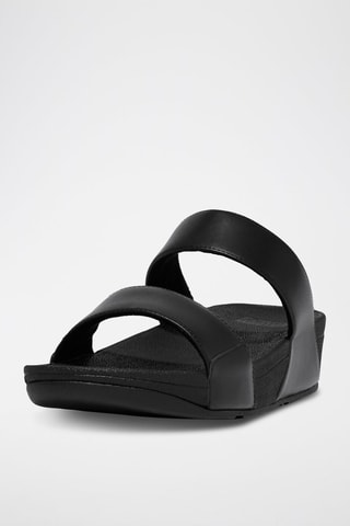 Mules compensées en cuir - Noir