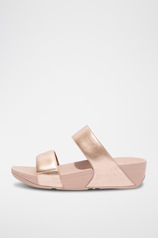 Mules compensées en cuir - Rose