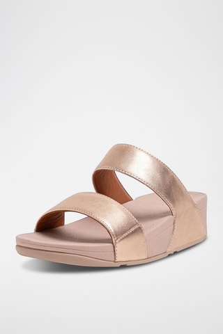 Mules compensées en cuir - Rose