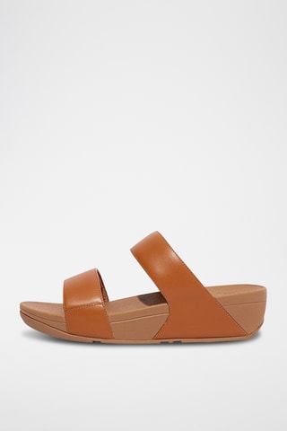 Mules compensées en cuir - Marron
