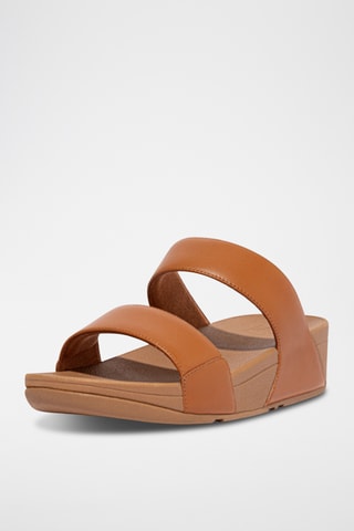 Mules compensées en cuir - Marron