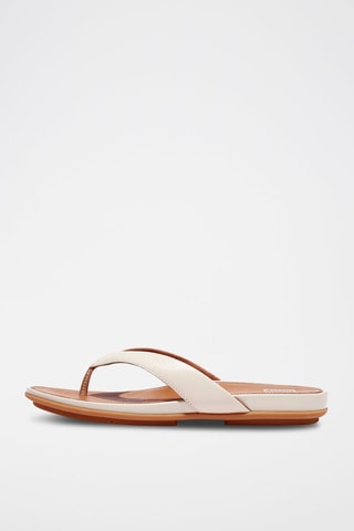 Tongs en cuir - Beige