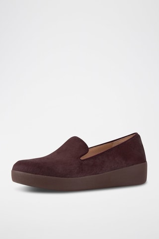 Slippers en nubuck Audrey - Rouge