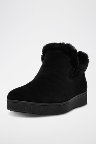 Bottines fourrées en nubuck Rally - Noir
