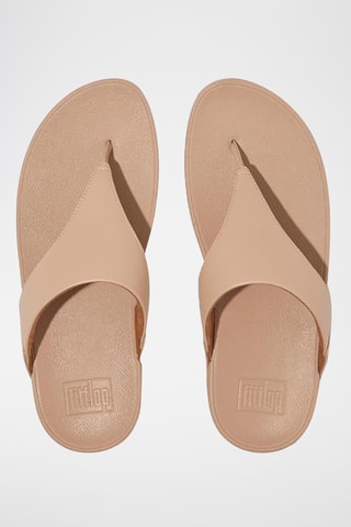 Tongs compensées en cuir Lulu - Beige