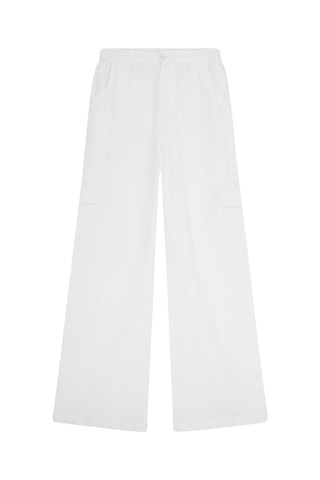 Pantalon palazzo taille haute - Blanc - Jennyfer