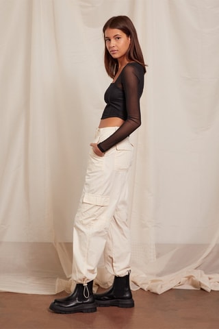 Pantalon cargo Ecru - Jennyfer