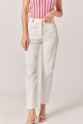 Pantalon droit 7/8 Ecru - Naf Naf