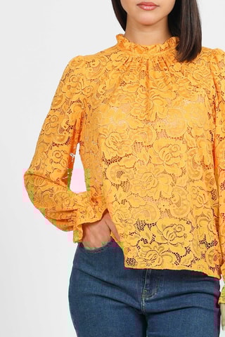 Top en dentelle - Orange - Naf Naf