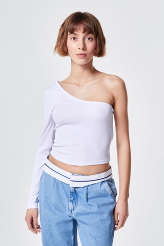 Top asymétrique Blanc - Jennyfer