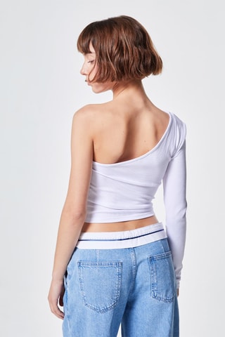 Top asymétrique Blanc - Jennyfer