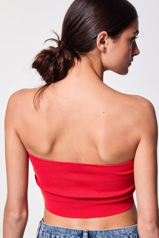 Crop Top bustier - Rouge - Jennyfer