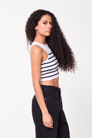 Crop Top - Blanc et noir - Jennyfer