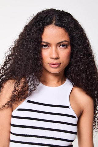 Crop Top - Blanc et noir - Jennyfer