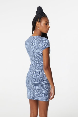 Robe droite Indigo et blanc - Jennyfer