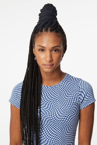 Robe droite Indigo et blanc - Jennyfer