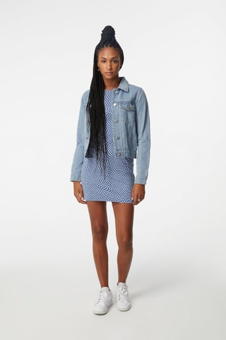 Robe droite Indigo et blanc - Jennyfer