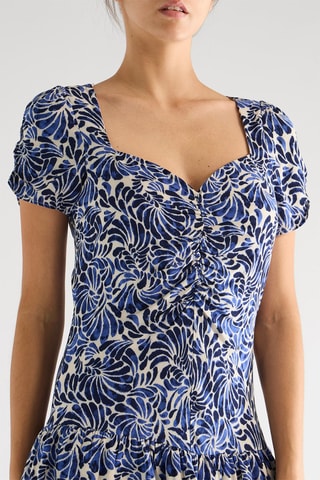 Robe volantée - Bleu et blanc - Naf Naf