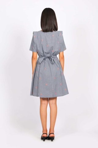 Robe trapèze - Bleu marine et blanc - Naf Naf