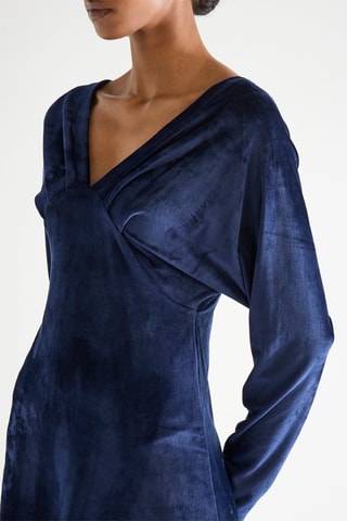 Robe droite en velours - Bleu marine - Naf Naf