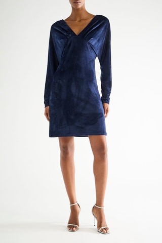 Robe droite en velours - Bleu marine - Naf Naf