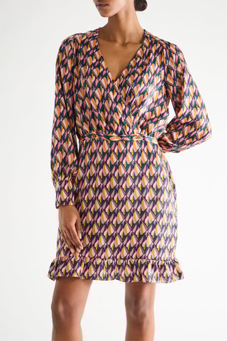 Robe portefeuille - Rose et jaune - Naf Naf