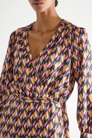 Robe portefeuille - Rose et jaune - Naf Naf