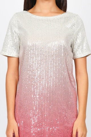 Robe droite dip and dye - Ecru et rose poudré - Naf Naf