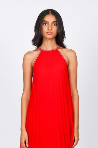 Robe plissée - Rouge - Naf Naf