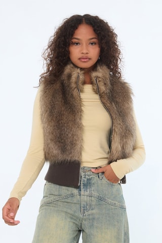 Bomber sans manches - Camel - Jennyfer