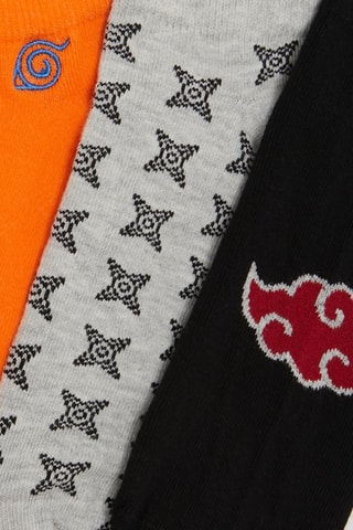 3 paires de socquettes Naruto - Gris et noir - Jennyfer